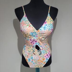 Summer Flirtt Womens Floral One Piece Swimsuit Size XL Beach Vacation Summer NEW